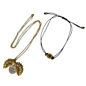 ‘You Are My Sunshine’ gold & silver necklace & bracelet/anklet